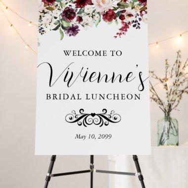 Red Pink Floral Bridal Luncheon Welcome Foam Board