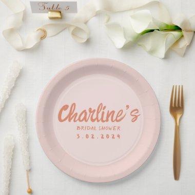 Red Pink Handwriting Retro  Paper Plates
