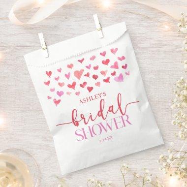 Red Pink Hearts Valentine Bridal Shower Favor Bag