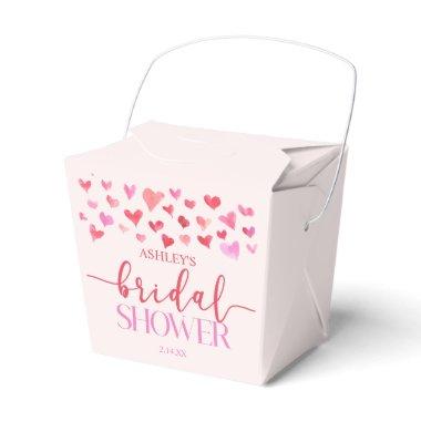Red Pink Hearts Valentine Bridal Shower Favor Boxes