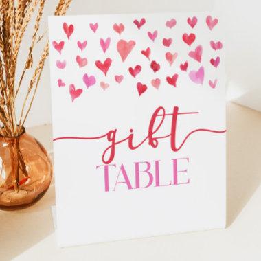 Red Pink Hearts Valentine Gift Table Party Sign