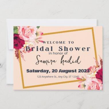 Red pink modern wedding shower Invitations