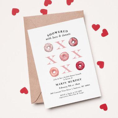 Red Pink Valentine Donut Bridal Shower Invitations