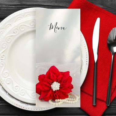 Red Poinsettia and Pearls Winter Wedding Menu