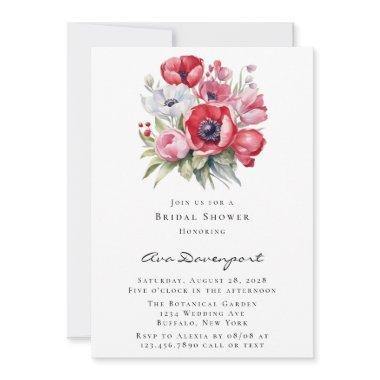 Red Poppy and Pink Tulips