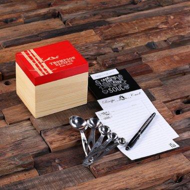 Red Recipe Set: 50 , Measuring Spoons & Box