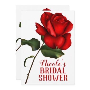 Red Rose Beauty & The Beast Bridal Shower Invitations