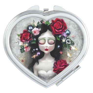 Red Rose Bride Compact Mirror
