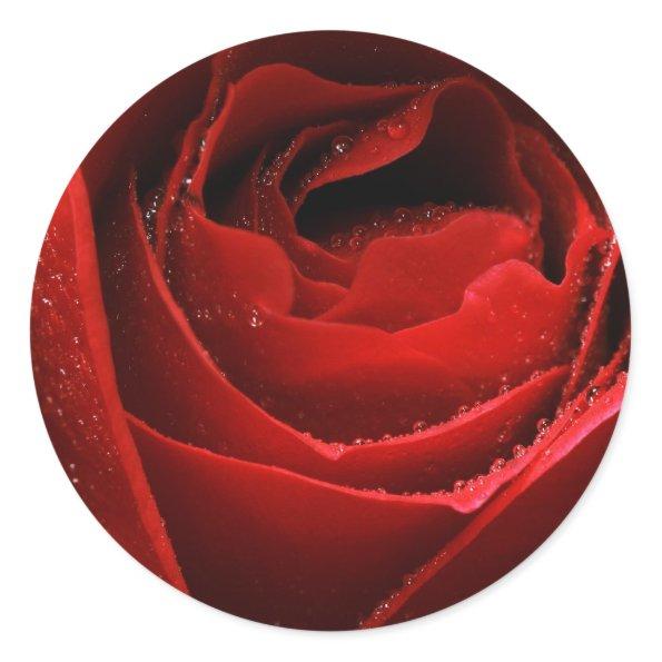 Red Rose Classic Round Sticker