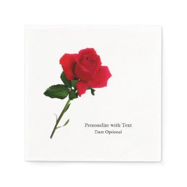 Red Rose Custom Cocktail Napkin