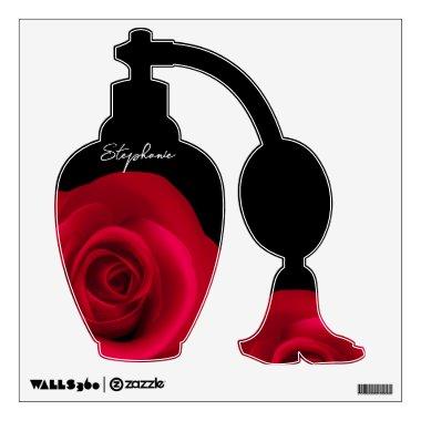 Red Rose | Custom Name Perfume Shape Wall Decal