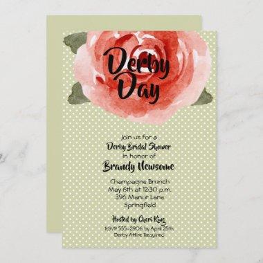 Red Rose Derby Bridal Shower Invitations