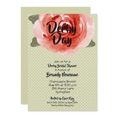 Red Rose Derby Bridal Shower Invitations