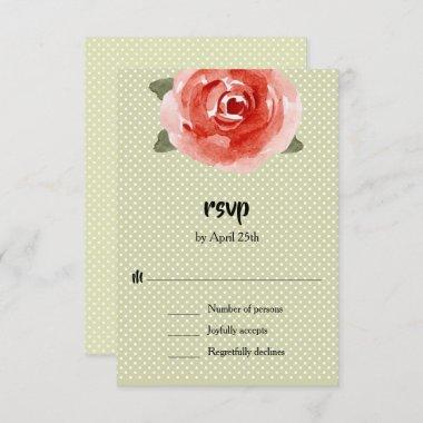 Red Rose Floral RSVP Card