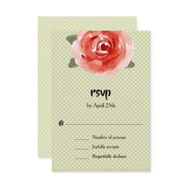 Red Rose Floral RSVP Card