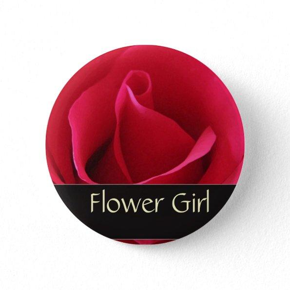 Red rose flower girl pin