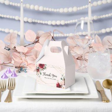 Red Rose & Gold Watercolor Floral Favor Boxes