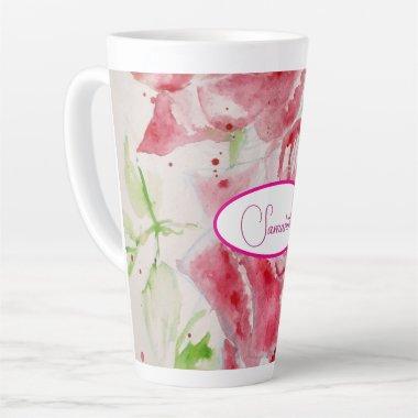 Red Rose Roses Flower Pattern Paper Party Plate Latte Mug
