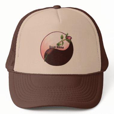 Red Rose yin yang Trucker Hat