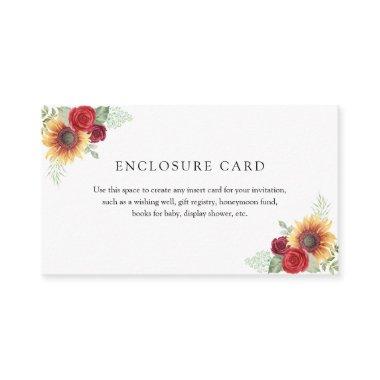 Red Roses and Sunflowers Enclosure Invitations