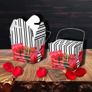 Red Roses Derby Bridal Shower Take Out Favor Boxes