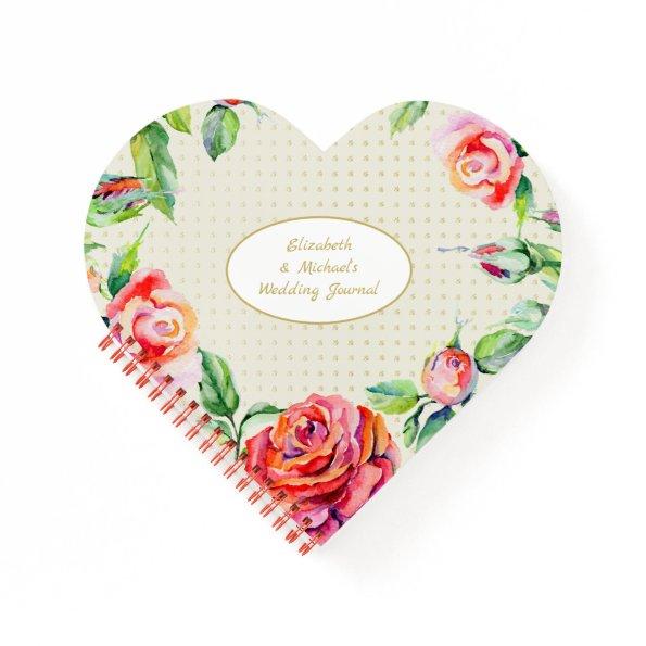 Red Roses Gold Wedding  Making Memory Notebook