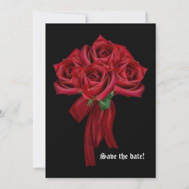 Red Roses Gothic Wedding Invitations