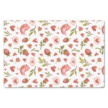 Red Roses Heart Pattern Sweet Valentine's Day Tissue Paper