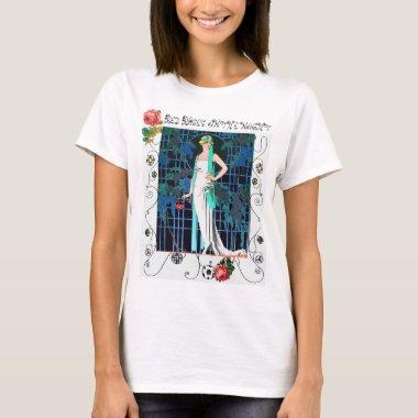 RED ROSES IN THE NIGHT,ART DECO BEAUTY FASHION T-Shirt