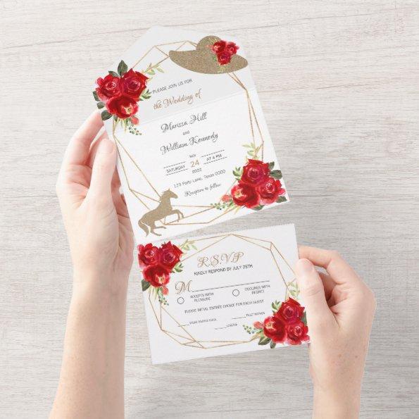 Red Roses Kentucky Derby Wedding