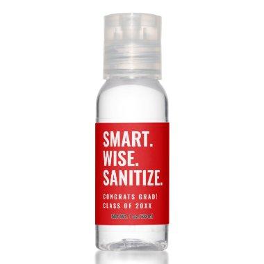 Red Smart Wise Sanitize Graduation Hand Sanitizer