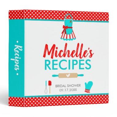 Red & Teal Retro Christmas  Recipe 3 Ring Binder