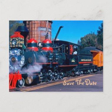 Red Train Save The Date PostInvitations