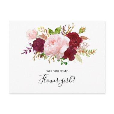 Red Tropical and Romantic Flower Girl Invitation Post