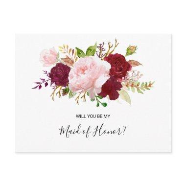 Red Tropical and Romantic Maid of Honor Invitation Post