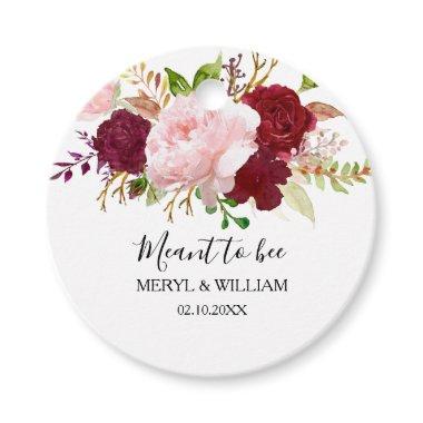 Red Tropical and Romantic Meant to Bee Wedding Favor Tags