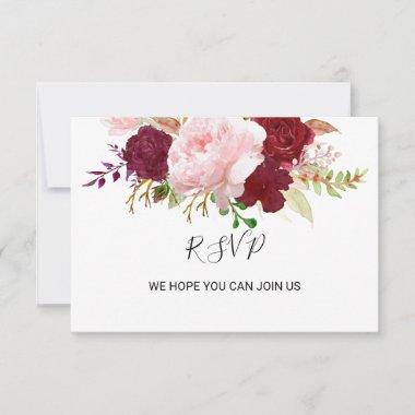 Red Tropical and Romantic Rsvp Card