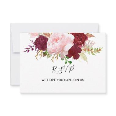 Red Tropical and Romantic Rsvp Card