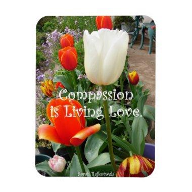 Red Tulip Compassion Quote Flowers photo Magnet