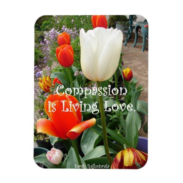 Red Tulip Compassion Quote Flowers photo Magnet