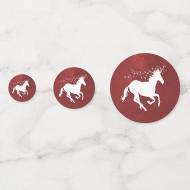 Red Unicorn Wedding Table Confetti