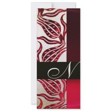 RED VELVET TULIP MONOGRAM Burgundy Champagne White
