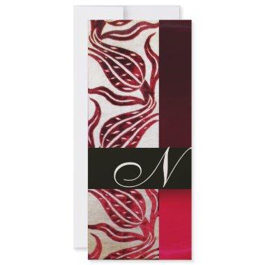 RED VELVET TULIP MONOGRAM Burgundy Champagne White Invitations