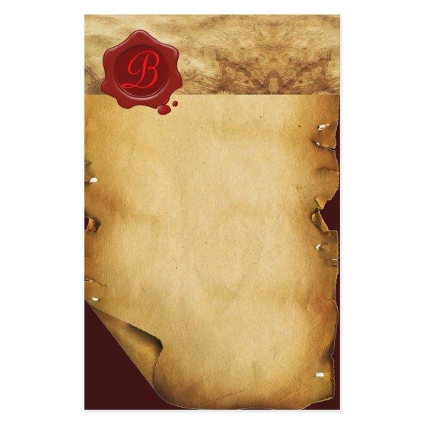 RED WAX SEAL PARCHMENT Monogram Stationery