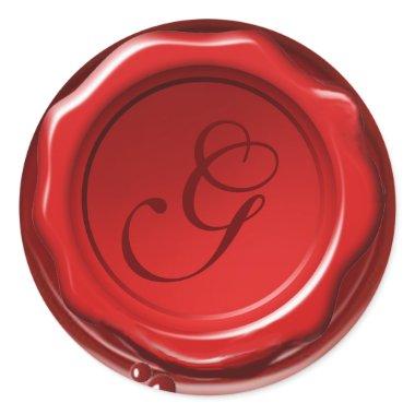 RED WAX SEAL Round Monogram