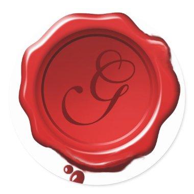 RED WAX SEAL Round Monogram