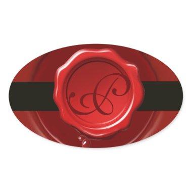 RED WAX SEAL WITH BLACK STRIPE Monogram