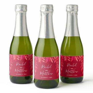 Red Wedding Celebration Mini Sparkling Wine Sparkling Wine Label