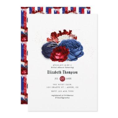 Red White and Blue 4th of July Bridal Shower Invitations