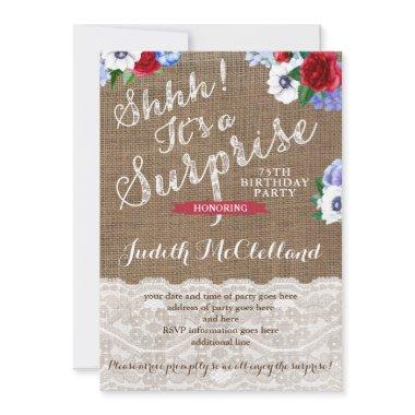 Red White and Blue Lady Surprise Birthday Party